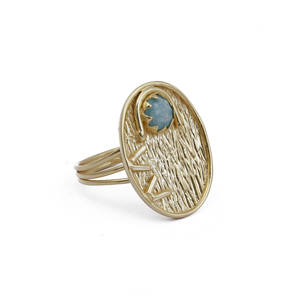 ขายส่งแหวนอะมาโซไนต์ธรรมชาติเครื่องประดับอัญมณีทองเหลืองบำบัดทางจิตวิญญาณเครื่องประดับอัญมณี - Product Image 1