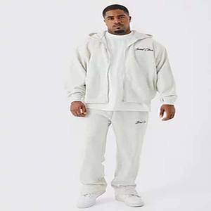 Survêtement officiel à capuche surdimensionné, gaufré, nouvelle mode, taille standard personnalisée, unisexe, pantalon empilé, survêtement délavé, 100% - Product Image 4