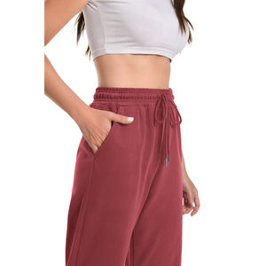 Pantalons de survêtement évasés tendance, de haute qualité, avec cordon de serrage à la taille, couleur unie, pour femmes - Product Image 4