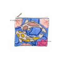 Porte-monnaie tendance fait main avec broderie perlée, fermeture éclair durable, personnalisable, vente en gros, trousse de maquillage, pour les amateurs de mode, été