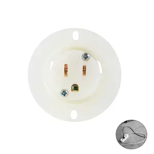 Taiwan NEMA 5-15 Sortie à bride NEMA Prise à bride verrouillable robuste pour systèmes d'alimentation industriels - Product Image 1
