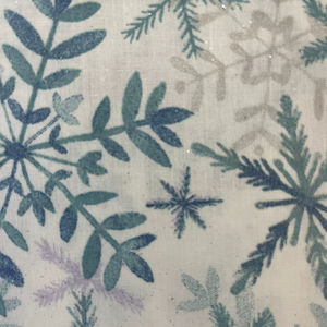 Tissu Popeline 100% Coton Peigné Blanc et Bleu Festif à Motif Tissé Pailleté 112x300cm – Textile Durable pour Usage Domestique - Product Image 1