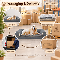 Lit orthopédique pour chien Yangyang, rembourrage en éponge, suède respirant, lavable, matelas pour animaux de compagnie toutes saisons pour chiens, chats, petits animaux