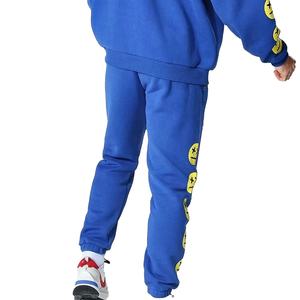 Chándal con estampado de algodón pesado para hombre, conjunto de pantalones de chándal apilados acampanados con logotipo personalizado y Sudadera con capucha para cuello con capucha de invierno - Product Image 6