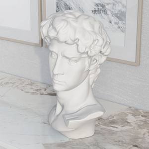 Escultura Decorativa de Resina de David de 31 cm, Blanca, Tradicional Italiana, Florero de Mesa - Product Image 2