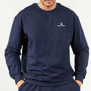 Ensemble de survêtement en coton bleu personnalisé vente en gros 2025 Offre Spéciale Collection hiver Survêtement pour hommes grande taille Combinaison de jogging respirante - Product Image 4