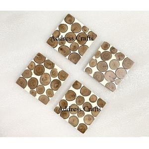 New Design <b>Non</b> <b>Slip</b> Wood Resin 4-Piece Eco-Friendly Durable Heat Resistant Coasters Drinks Tabletop <b>Kitchen</b> <b>Mats</b> Pads - Product Image 6