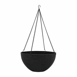 Basket Metal Hanging Planter Holder Chain with Hook Dead Matt Black Colour Hanging Baskets Wall Container Farmhouse Decor Bulks