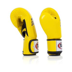 Gants de boxe MMA de haute qualité, jaunes, en cuir véritable, protection UV complète des doigts, antidérapants, fermeture auto-agrippante, sangle de poignet réglable - Product Image 6