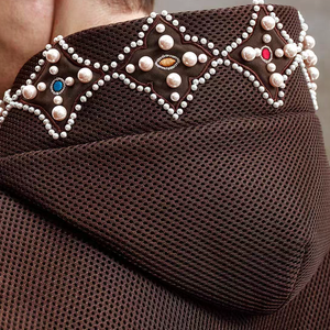 เสื้อฮู้ดสตรีทแวร์แบบมีซิปสำหรับผู้ชายและผู้หญิง พิมพ์ลายเพชรแบบดรอปสกรีน  ทรงโอเวอร์ไซส์ สไตล์ฮิปฮอป  ตกแต่งด้วยคริสตัลแบบกำหนดเอง - Product Image 2