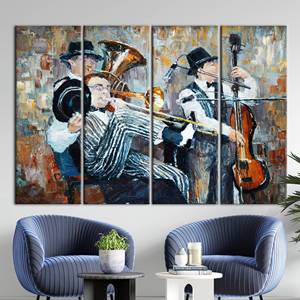 Lienzo decorativo con estampado de jazz - Arte musical moderno para pared, 4P: Enrollado en lienzo - Product Image 1