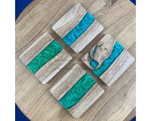 El mejor posavasos de madera para bebidas, resina epoxi, el mejor posavasos, posavasos de madera, té, cerveza, café, el mejor posavasos de STAR CRAFTS INDIA - Product Image 6