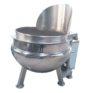 Industrial jacketed cooking pot stainless steel automatic tiltable stirring jacket kettle pot