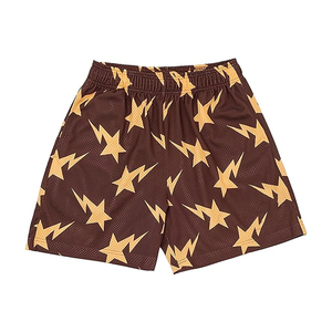 Short de basket-ball élégant en maille pour hommes, imprimé graphique, short d'été à cordon de serrage, jogging décontracté, short en maille de fitness - Product Image 1
