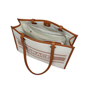 Sac à bandoulière design à motifs imprimés pour femmes en toile avec sac à main en cuir PU Fabricant de sacs fourre-tout à poignée décontractée - Product Image 5