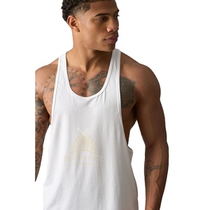 100% Cotton Y-Back <b>Tank</b> <b>Top</b> <b>for</b> <b>Men</b> Quick Dry Stringer Vest Custom Size Fitness Gym Training Workout Muscle Shirt ODM Supply - Product Image 4
