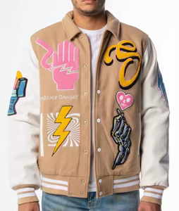 Chaqueta Bomber Varsity Bordada con Chenilla de Secado Rápido con Logotipo para Hombre, OEM, crea tus propias chaquetas de estilo - Product Image 6