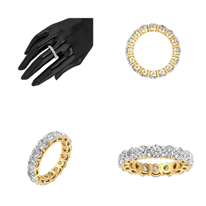 Anillo de boda de oro sólido de 9K para mujer con 4Cts VS Clarity EF Color Lab Grown Diamond IGI Certified Engagement Jewelry Gift - Product Image 2