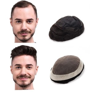 Perruques Toupet Frontal Homme en Cheveux Humains Brésiliens de Haute Qualité avec Base en Soie, Prêtes à Porter, Cheveux Remy, Densité Personnalisable, Prix Raisonnable - Product Image 3