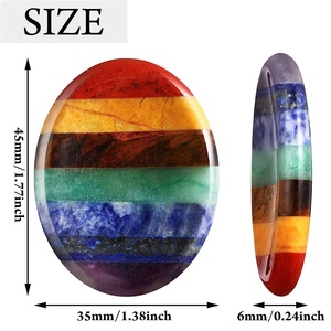 Pierre de pouce en cristal sept chakra pierre naturelle inquiétude pouce de paume naturel cristal de guérison pierre précieuse inquiétude pouce - Product Image 5