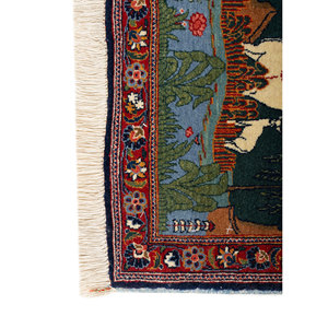 Tapis en laine noué à la main Aalam Blue Pae-6428, motif original, rectangulaire, pour salon, 9x12, décoration de couloir pour adolescents, pour usage domestique - Product Image 4