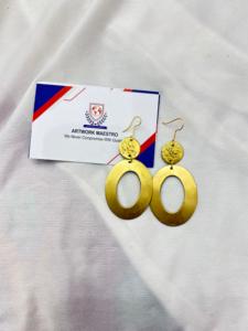 Pendientes de Latón Hechos a Mano ARTWORK MAESTRO, Diseño Único, Toque de Lujo, Estilo Antiguo, Moderno y Tradicional, Chapados en Oro, para Boda - Product Image 2