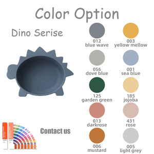 Cuencos de silicona sin BPA para bebé, vajilla de silicona, cuenco Babi Dino de silicona, cuenco de alimentación para bebé, juego de comedor de comida sólida - Product Image 4