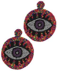 Elegantes pendientes de hoja hechos a mano en diseño de bordado de cuentas multicolor para chicas hermosas y mujeres de moda - Product Image 2