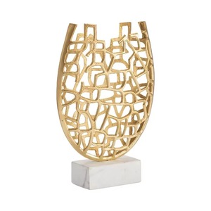 Vase en métal argenté à motif ajouré, élégant centre de table pour la décoration du salon et l'ambiance de la maison, en provenance d'Inde - Product Image 2