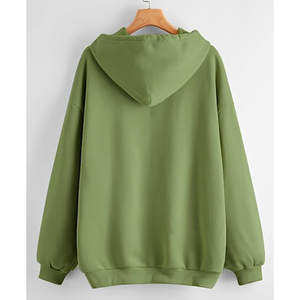 Sudadera con capucha y cremallera para hombre, de algodón 100% de 600 g/m², de invierno, con forro polar, para exteriores, estampada, de color liso, talla grande, OEM - Product Image 4