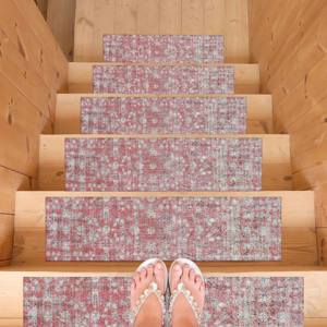 Tapis rouge bohème à motifs ethniques, tapis de couloir moderne imprimé pour intérieur, tapis d'escalier - Product Image 2