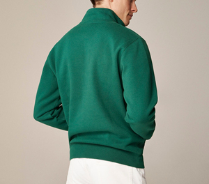 Vente en gros Sweat-shirt oversize à col montant et fermeture éclair Quater avec poche avant Sweat-shirt à capuche ras du cou avec logo brodé personnalisé - Product Image 4