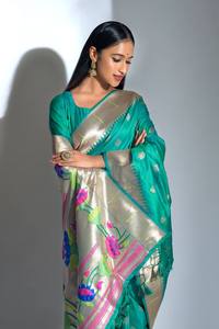 Venta caliente boda Festival desgaste nupcial Banarasi seda suave Saree colorido impreso para ropa de mujer - Product Image 6