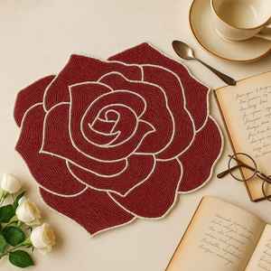 Set de table en lin brodé, chemin de table luxueux à perles, tapis exclusifs pour mariage, chemin de table décoratif - Product Image 2