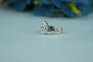 Premium Lab Grown Diamond Moissanite Ring Marquise Cut 3.36 Carat VS1 Clarté IGI SGL Certified Gold Rose Gold Silver Supplier - Product Image 4