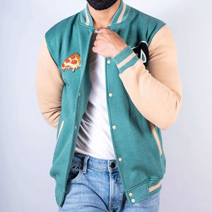 Venta al por mayor personalizar bordado Diseño OEM chaquetas de béisbol para hombres nueva moda hombres Lettermen College chaqueta de béisbol para hombres - Product Image 1