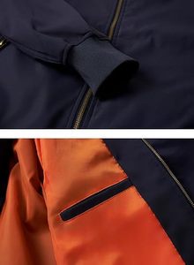 Chaqueta bomber para hombre, ligera, informal, elegante, para primavera y otoño, con cremallera, prendas de vestir, abrigo con bolsillos - Product Image 6