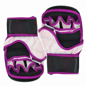 Logo personalizable de alta calidad Guantes MMA de medio Dedo de alta calidad Guantes de boxeo de cuero PU con empuñaduras para perforar - Product Image 6