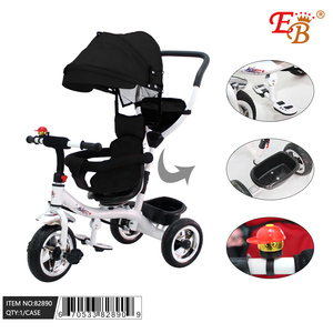 Triciclo nero dei bambini con la copertura 1PCS/cartone - Product Image 1