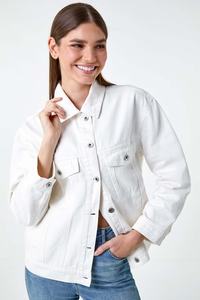 New Winter Collection Custom Brand Eco-Friendly Windproof Breathable Women <b>Denim</b> Jackets Wholesale Zipper Closure Hooded Collar - Product Image 2