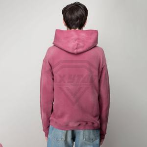 Sudadera con capucha de gran tamaño suelta lavada al sol de tendencia superior para hombres Streetwear logotipo personalizado Vintage con capucha para invierno OEM disponible - Product Image 2