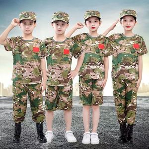 Fabrik Kinder Kinder Mädchen Junge Scout Outdoor Field Trip Sport Tarnung Shirt Shorts Grundschule Uniform