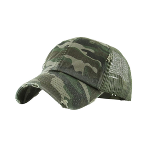 Sombrero de camionero estructurado de 6 paneles al por mayor, gorra curvada Snapback impresión Digital camuflaje, gorra blanca desgastada personalizada para gorra de caza - Product Image 1