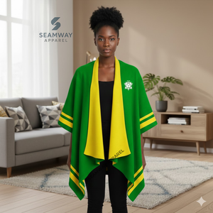 Cape châle Chi Eta Phi pour femmes, poncho décontracté, cape en laine brodée, poncho à épaules, cape drapée, châle - Product Image 5