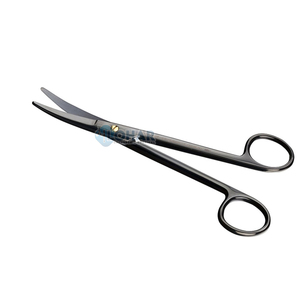 Ciseaux Mayo courbés et droits à coupe lisse, revêtement noir, 7 pouces, ciseaux médicaux droits pour chirurgie et pansements - Product Image 3