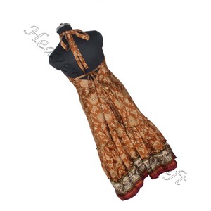 Vestido de mujer, vestidos de seda de arte bohemio para mujer, ropa de playa con estampado Floral, ropa de mujer de talla libre, Sari / Shari India - Product Image 4