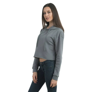 Sudadera con Capucha Gruesa de Felpa Vintage para Mujer, Talla Grande, Logotipo Personalizado OEM, Informal, Corta, Transpirable, para Invierno/Primavera, Lisa - Product Image 2