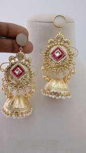 ชุด jhumkas แบบดั้งเดิมดั้งเดิมดั้งเดิมของอินเดียทำจากทองเหลืองที่มีสเน่ห์ออกแบบได้ตามต้องการ - Product Image 5