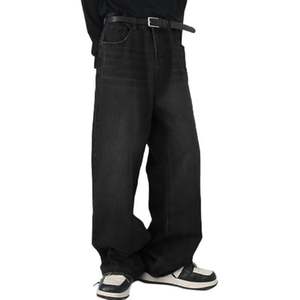 Rue élastique Jeans hommes Denim Cargo pantalon lavage couleur unie Multi poches décontracté taille moyenne pantalon Slim Fit usage quotidien Joggers - Product Image 4