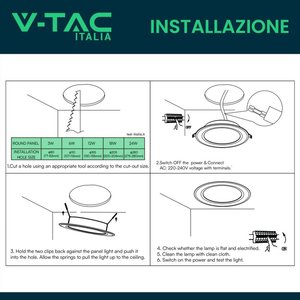 Faretto rotondo a LED da 18W, bianco neutro, diametro 225mm, faretto a SKU-7865/da incasso - Product Image 5